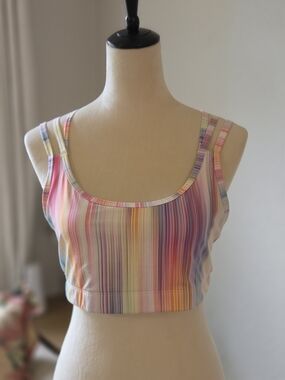 GAP Multicolor Striped Scoop Crop Tank